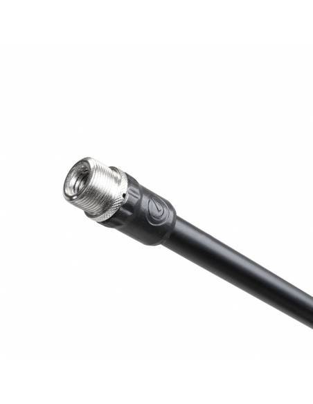 Gravity MS 2222 B - Pie de micrófono corto con base redonda y brazo jirafa telescópico de 2 puntos de ajuste