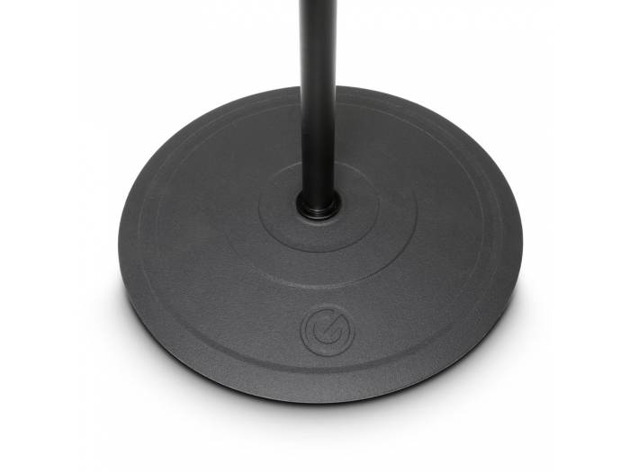 Gravity MS 2321 B - Pie de micrófono con base redonda y brazo jirafa de 2 puntos de ajuste