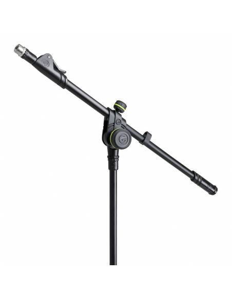 Gravity MS 2322 B - Pie de micrófono con base redonda y brazo jirafa largo de 2 puntos de ajuste