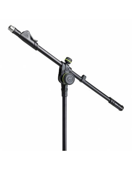 Gravity MS 4222 B - Pie de micrófono corto con trípode y brazo jirafa telescópico de 2 puntos de ajuste negro