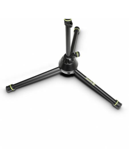 Gravity MS 4222 B - Pie de micrófono corto con trípode y brazo jirafa telescópico de 2 puntos de ajuste negro