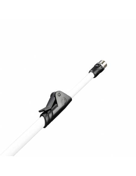 Gravity MS 4322 W - Pie de micrófono con trípode y brazo jirafa telescópico de 2 puntos de ajuste blanco