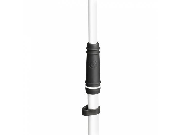 Gravity MS 4322 W - Pie de micrófono con trípode y brazo jirafa telescópico de 2 puntos de ajuste blanco