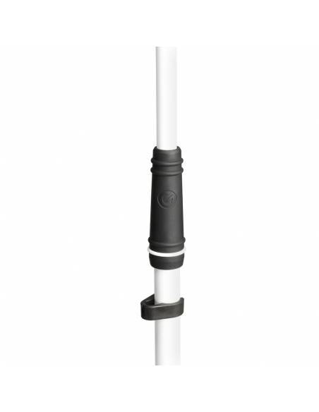 Gravity MS 4322 W - Pie de micrófono con trípode y brazo jirafa telescópico de 2 puntos de ajuste blanco