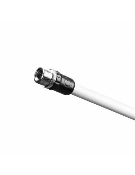Gravity MS 4322 W - Pie de micrófono con trípode y brazo jirafa telescópico de 2 puntos de ajuste blanco