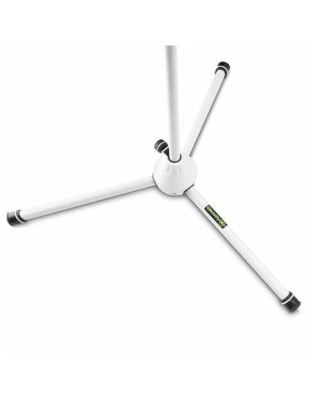 Gravity MS 4322 W - Pie de micrófono con trípode y brazo jirafa telescópico de 2 puntos de ajuste blanco