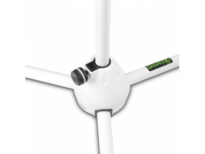 Gravity MS 4322 W - Pie de micrófono con trípode y brazo jirafa telescópico de 2 puntos de ajuste blanco