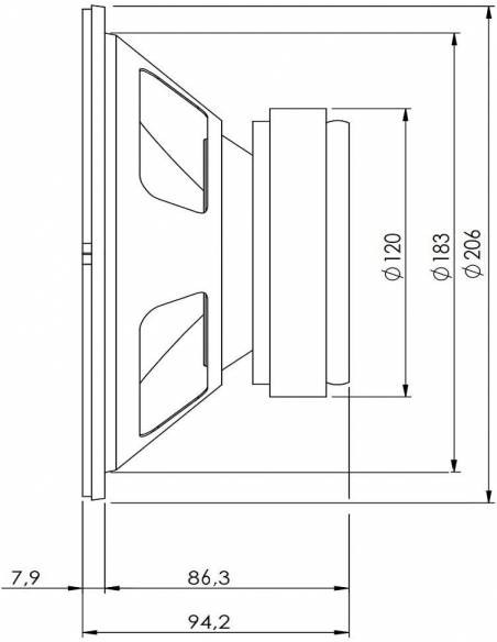 Seven Soundvector SVG8 Woofer 8 Pulgadas Altavoz Profesional de Grave Medio-Grave 8 Ohm 150W AES - 4
