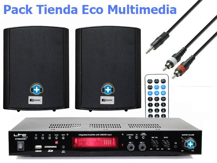 Pack Tienda Eco Multimedia Altavoces en Color Negro - 2