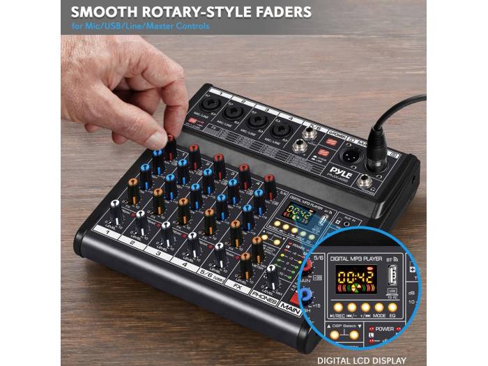PYLE  PMX466 Mesa de mezclas de 6 canales - 5