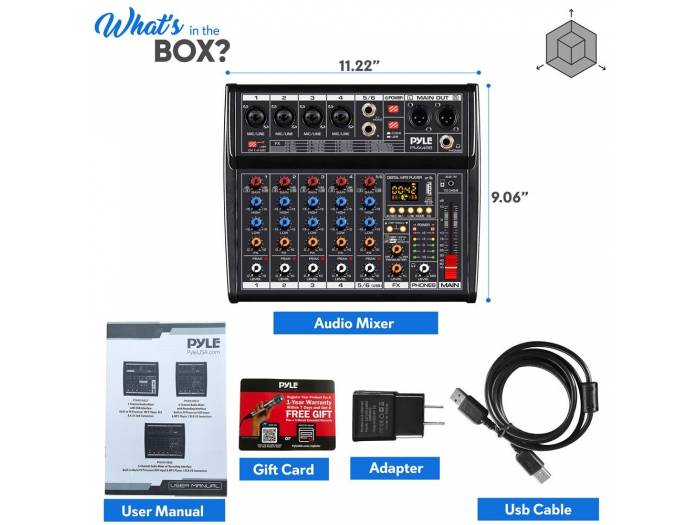 PYLE  PMX466 Mesa de mezclas de 6 canales - 7