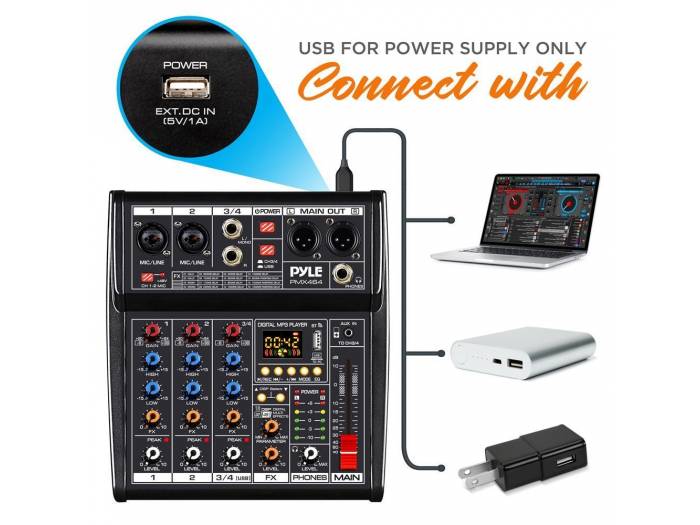 Pyle PMX464 Mesa de Directo de 4 canales - 4