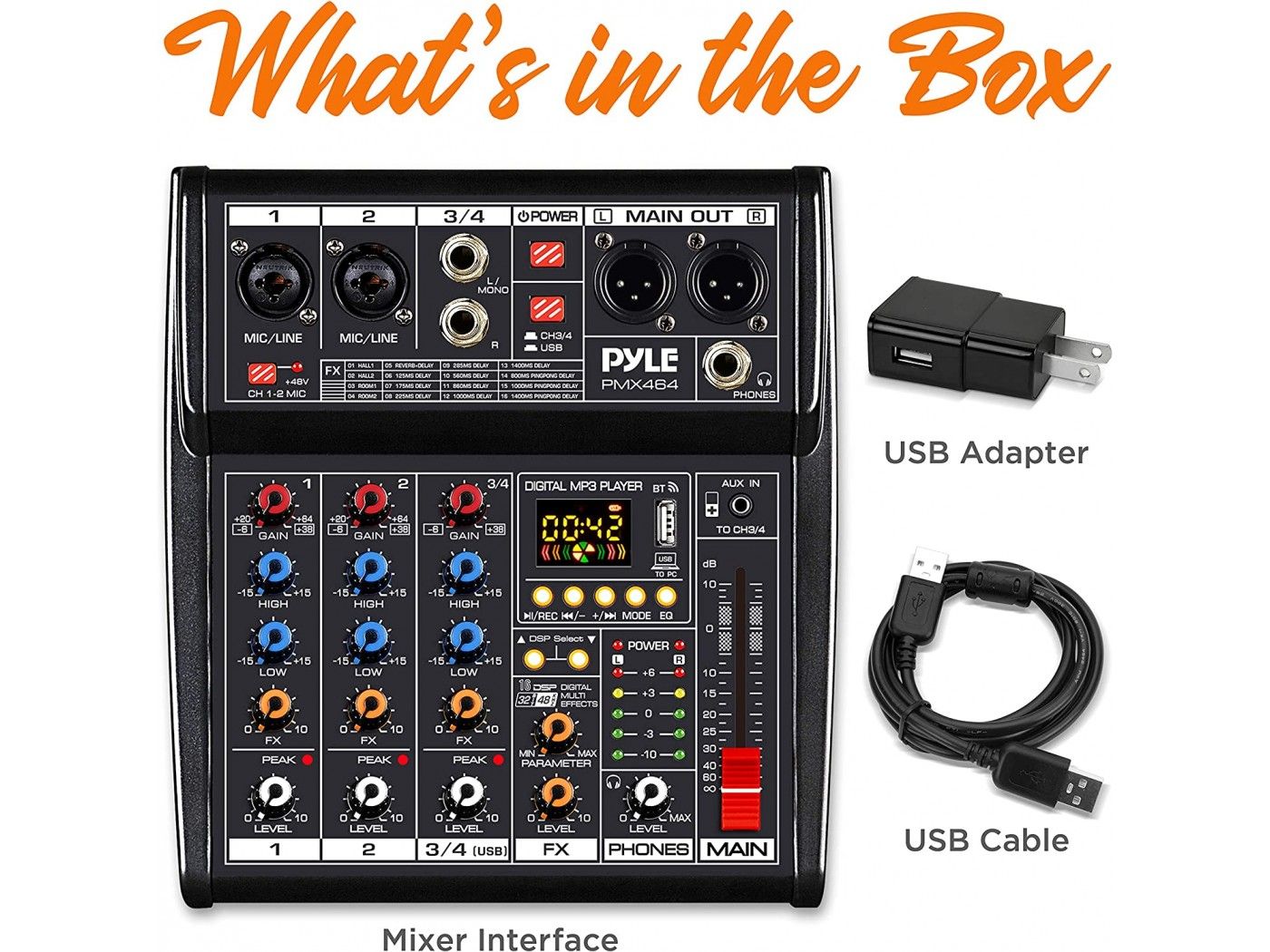 Pyle PMX464 Mesa de Directo de 4 canales - 11