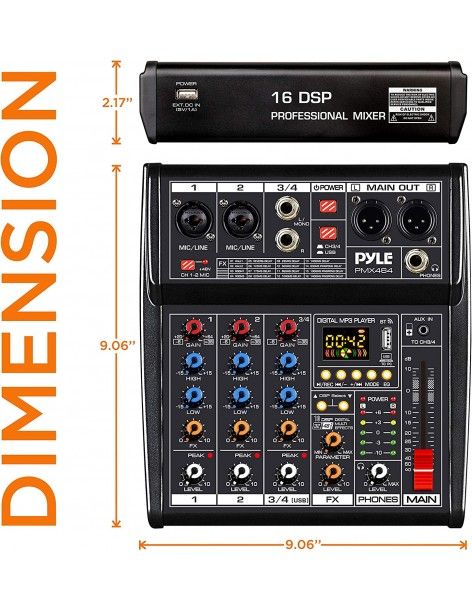 Pyle PMX464 Mesa de Directo de 4 canales 2