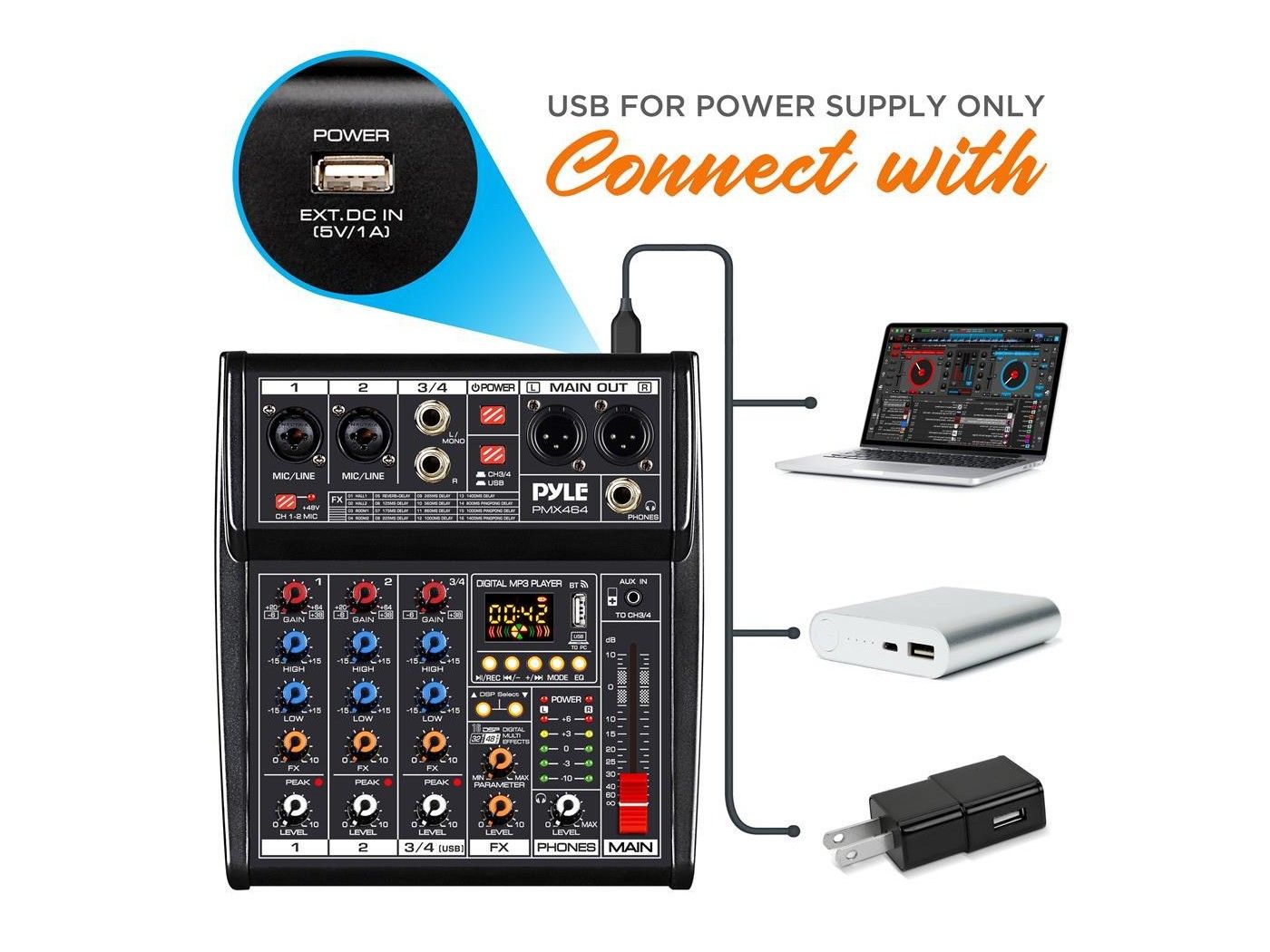 Pyle PMX464 Mesa de Directo de 4 canales - 13