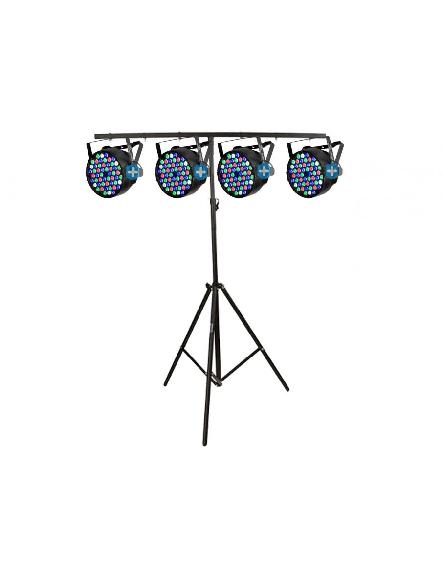 Pack 4xPar 162 rgb + w  Y Soporte focos