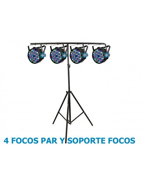 Pack 4xPar 162 rgb + w  Y Soporte focos 2