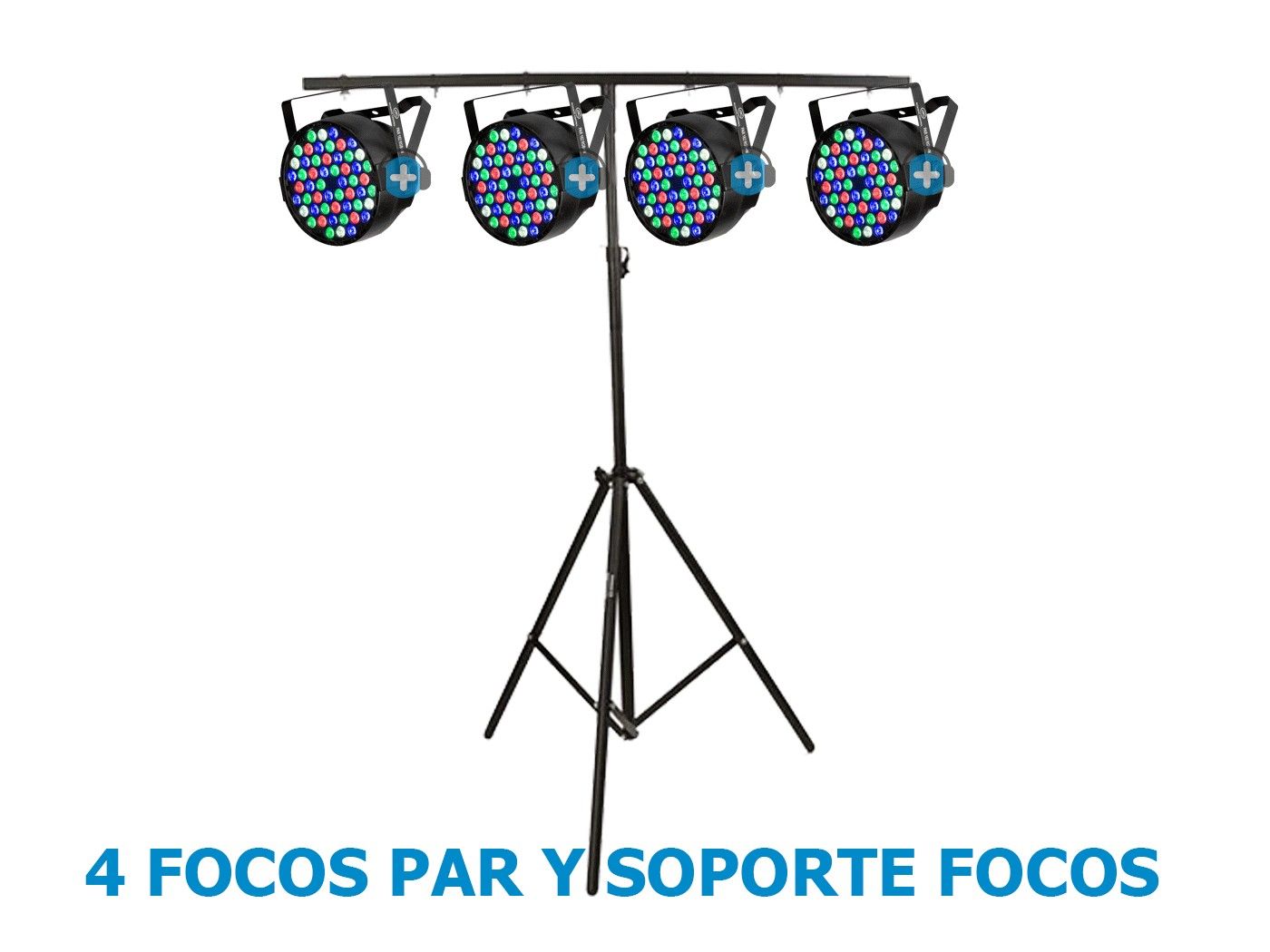 Pack 4xPar 162 rgb + w  Y Soporte focos - 2