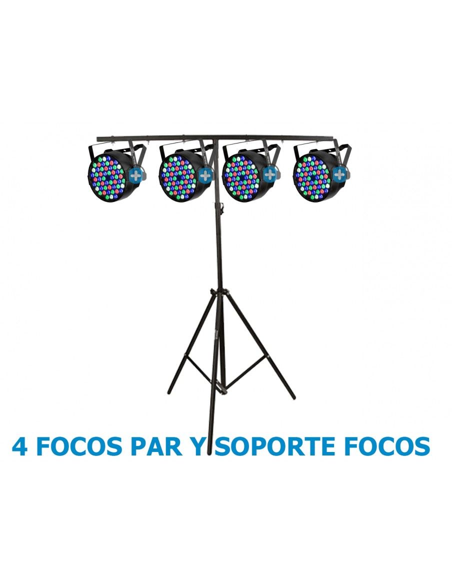 Pack 4xPar 162 rgb + w  Y Soporte focos - 2