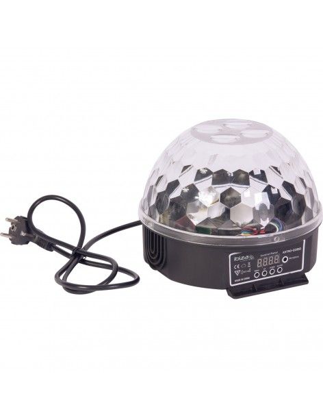 Ibiza Light Astro Gobo - Bola de efecto discoteca 8 LEDs de 3W RGBW - 1 2