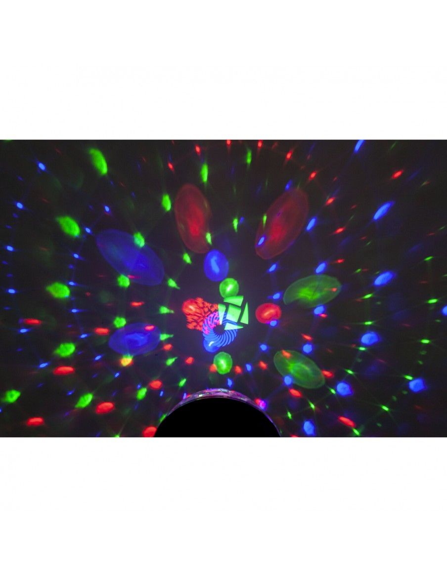 Ibiza Light Astro Gobo - Bola de efecto discoteca 8 LEDs de 3W RGBW - 4