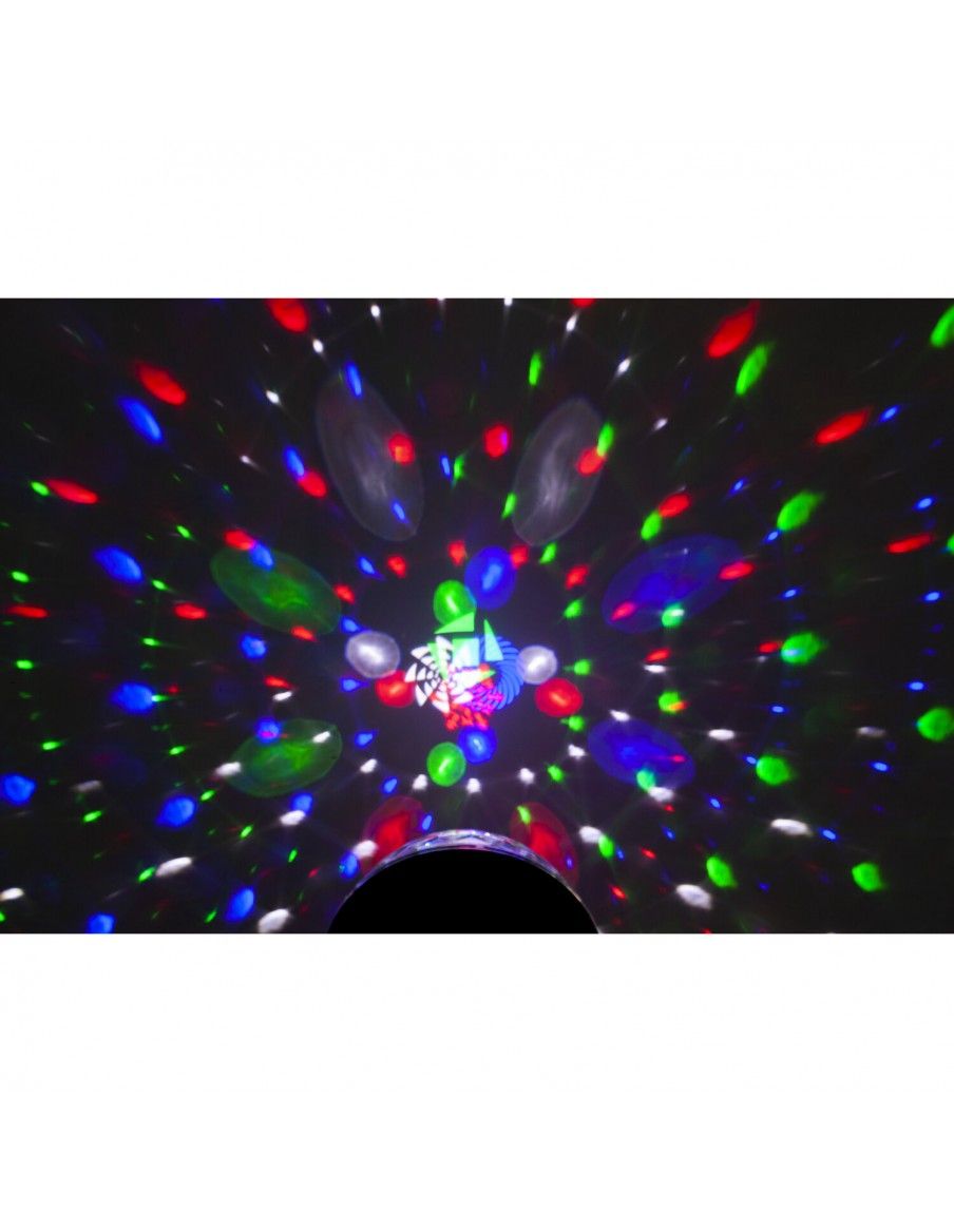 Ibiza Light Astro Gobo - Bola de efecto discoteca 8 LEDs de 3W RGBW - 5
