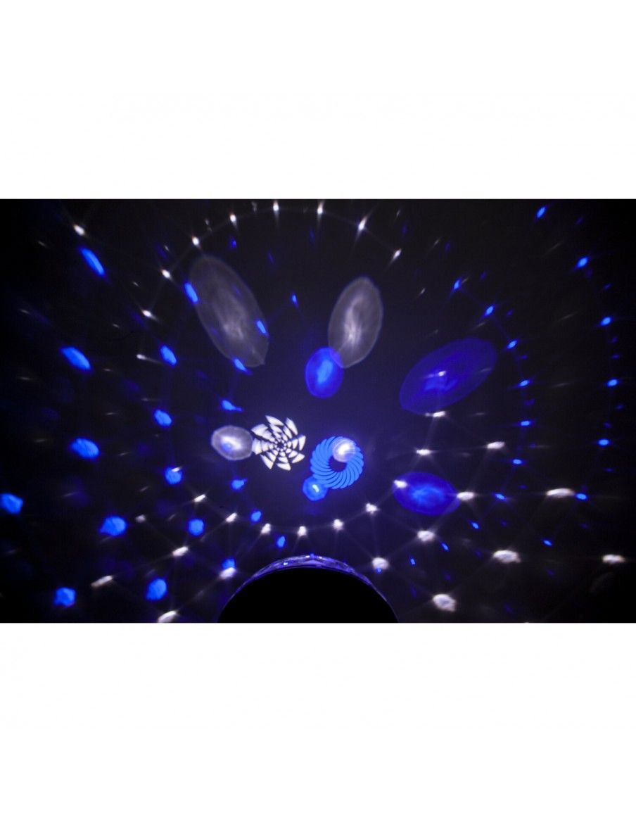 Ibiza Light Astro Gobo - Bola de efecto discoteca 8 LEDs de 3W RGBW - 7