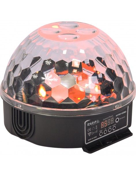Ibiza Light Astro Gobo - Bola de efecto discoteca 8 LEDs de 3W RGBW - 1