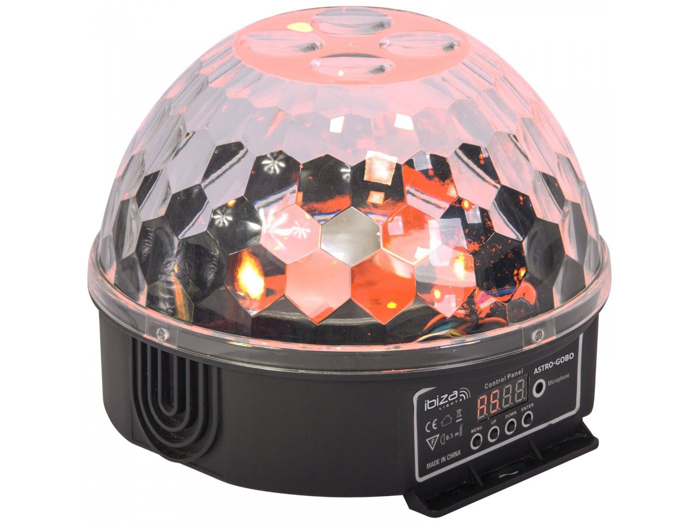 Ibiza Light Astro Gobo - Bola de efecto discoteca 8 LEDs de 3W RGBW - 1