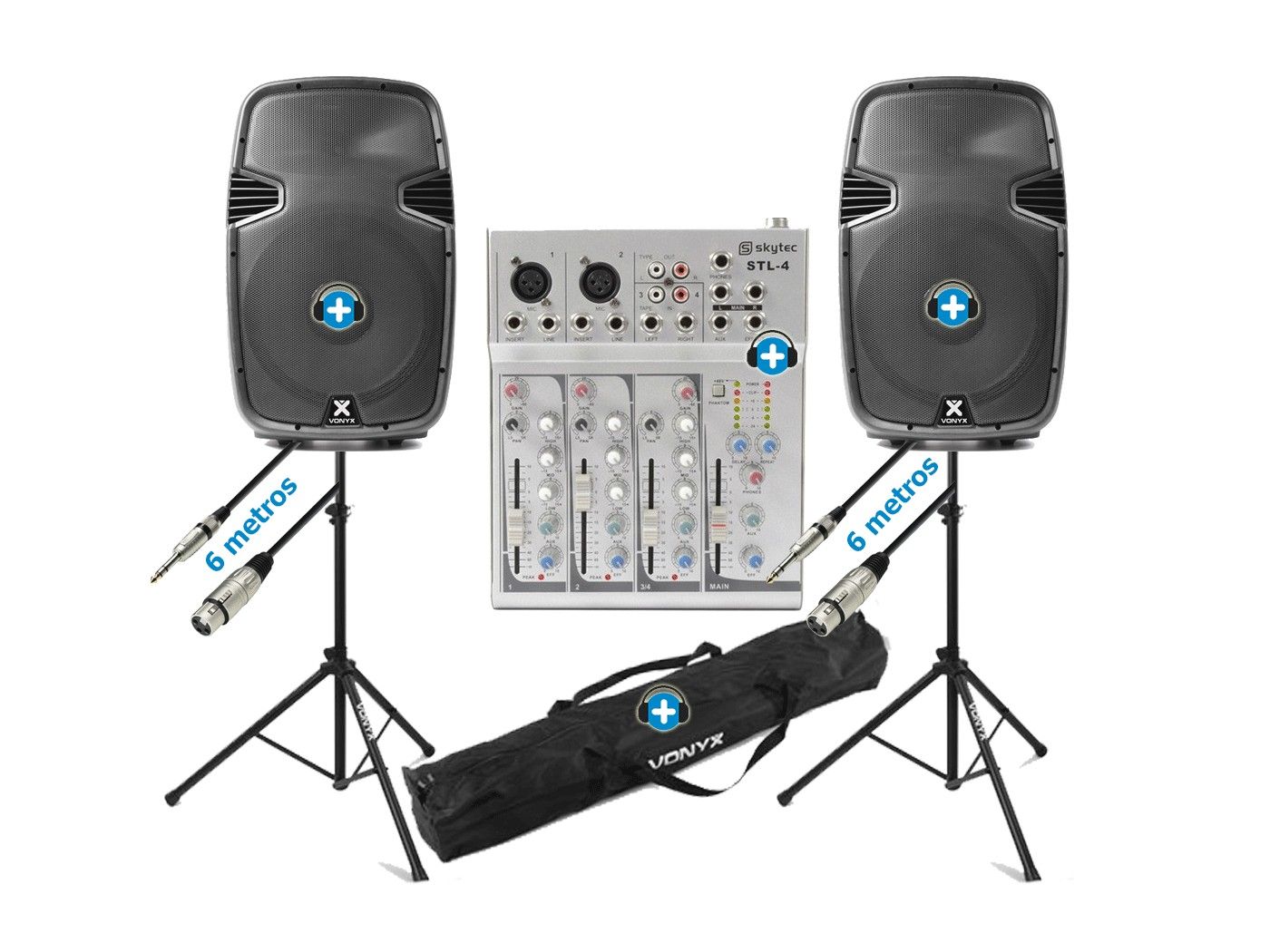 Pack de sonido Vonyx Equipo de directo 1600w