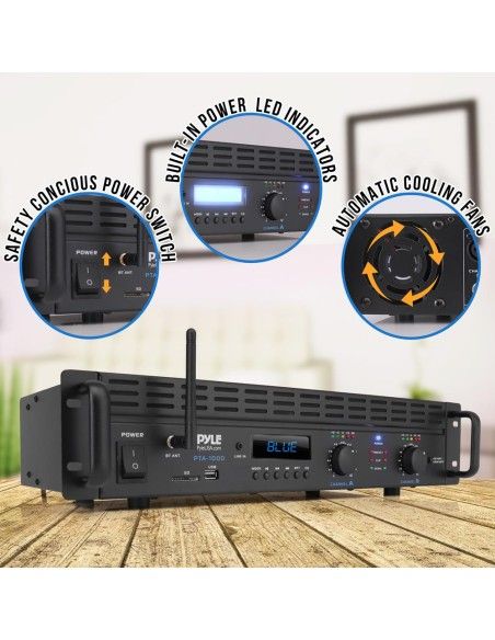 Pyle PTA1000 bt Etapa de potencia 1000w con Bluetooth - 5