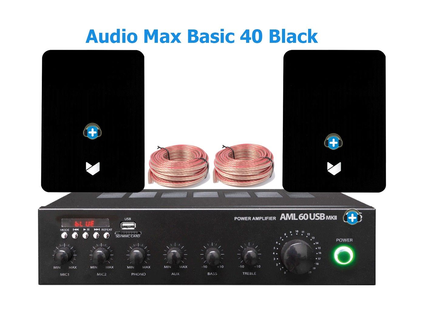 Audio Max Basic 40 Black - Kit Instalación de Audio para locales de 40m² - 12