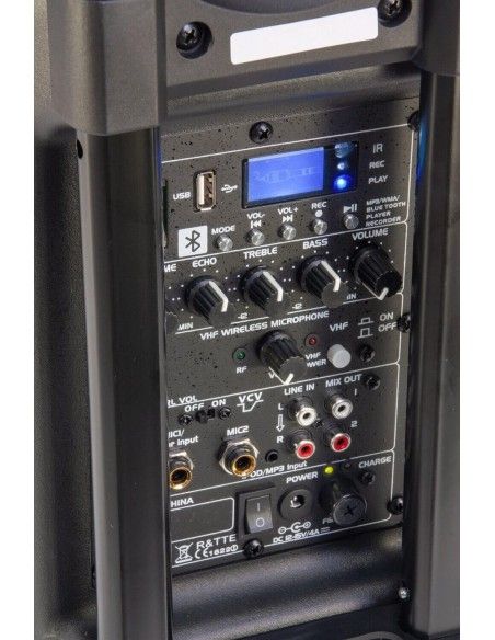 Pack Ibiza Port 8 VHF - Altavoz portatil Bluetooth con bateria de 8 pulgadas - 6