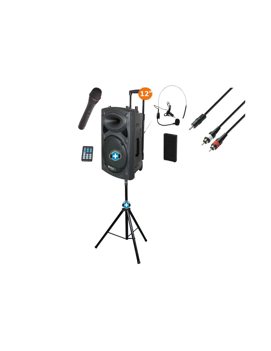 Pack Ibiza Port 12 VHF - Altavoz portatil Bluetooth con bateria de 12 pulgadas