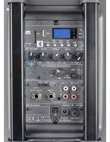 Pack Ibiza Port 8 VHF - Altavoz portatil Bluetooth con bateria de 8 pulgadas - 12