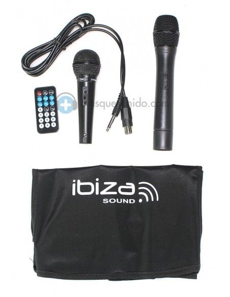 Pack Ibiza Port 8 VHF - Altavoz portatil Bluetooth con bateria de 8 pulgadas - 16