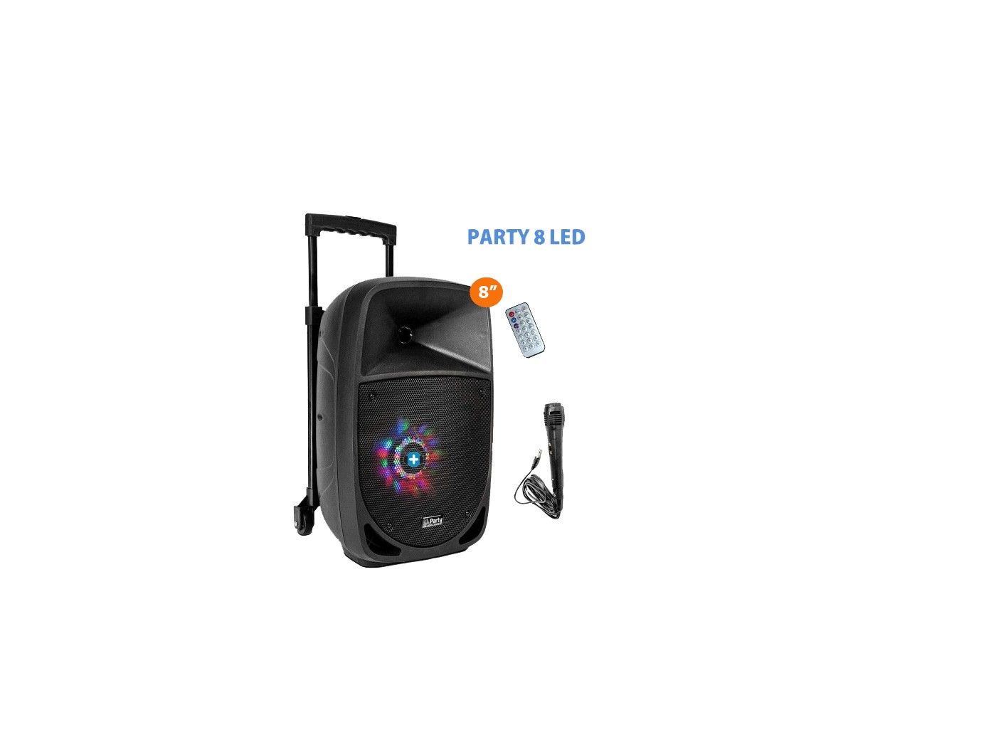 Party Light & Sound PARTY-8LED ALTAVOZ PORTATIL 8’’/20CM - 300W CON USB, BLUETOOTH, FM Y MICRO - 6