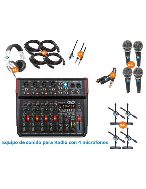 Radio 4 Radio por internet para colegios con 4 microfonos 2