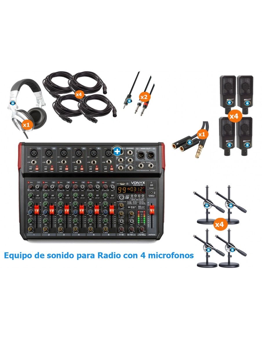 Radio 3 Radio por internet para colegios con 4 microfonos - 2