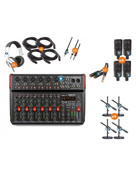 Radio 3 Radio por internet para colegios con 4 microfonos