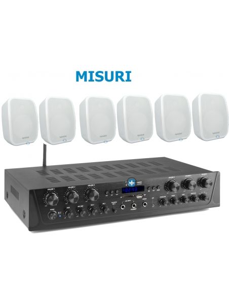 EQUIPO DE SONIDO MISURI 60 WHITE HILO MUSICAL 6 ZONAS - 6 altavoces 8 pulgadas