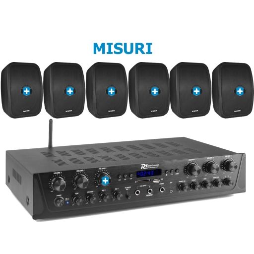 EQUIPO DE SONIDO MISURI 60 BLACK HILO MUSICAL 6 ZONAS - 6 altavoces 8 pulgadas