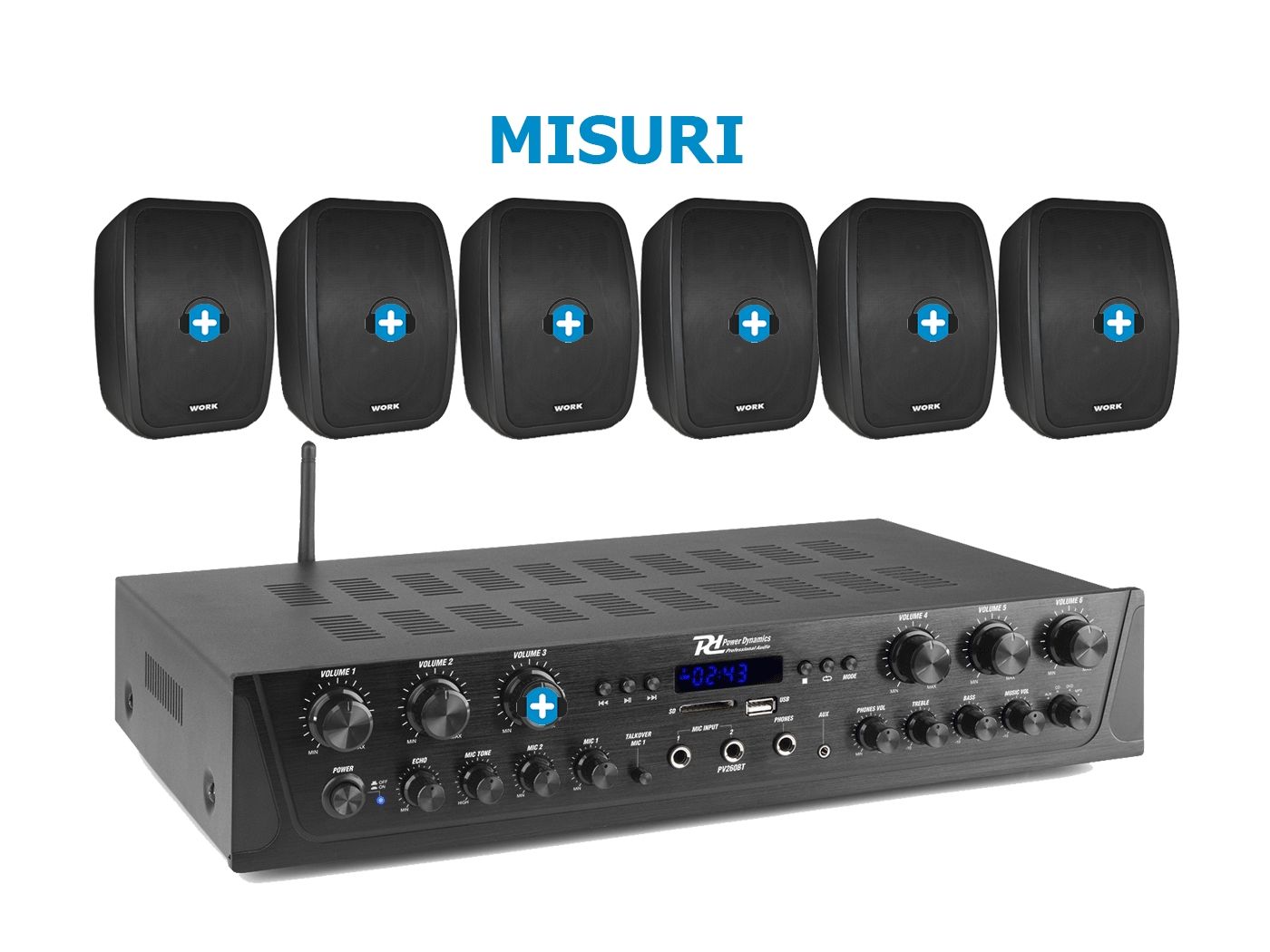 EQUIPO DE SONIDO MISURI 60 BLACK HILO MUSICAL 6 ZONAS - 6