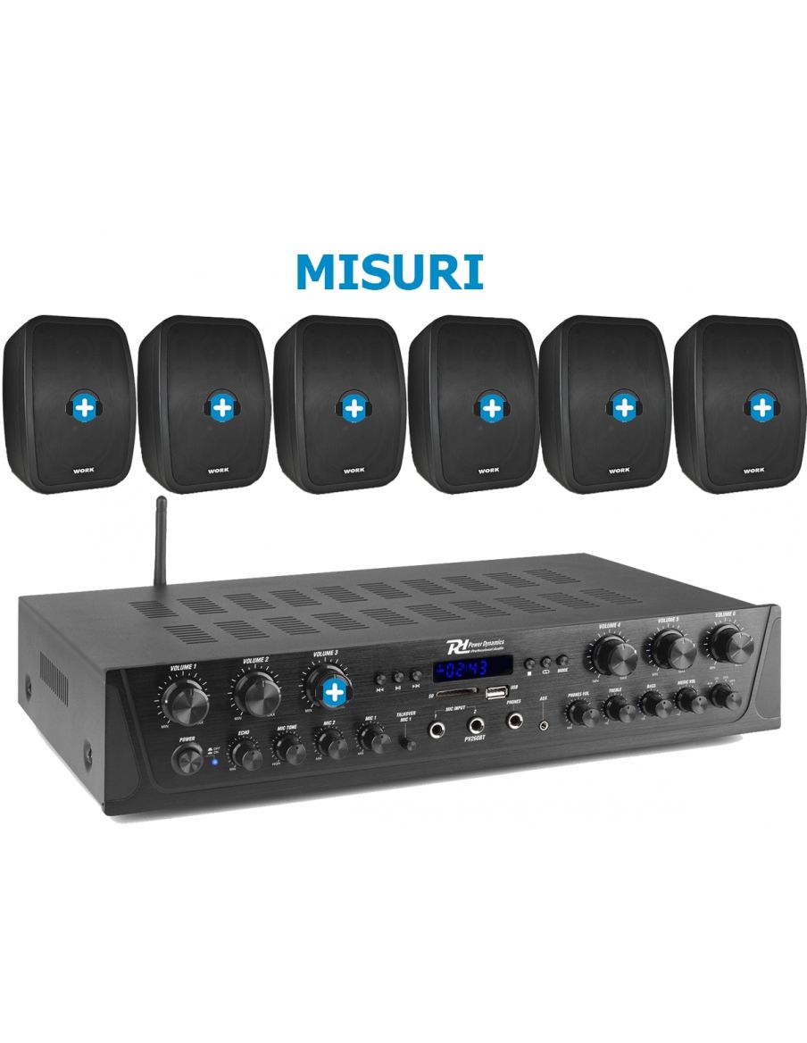 EQUIPO DE SONIDO MISURI 60 BLACK HILO MUSICAL 6 ZONAS - 6 altavoces 8 pulgadas