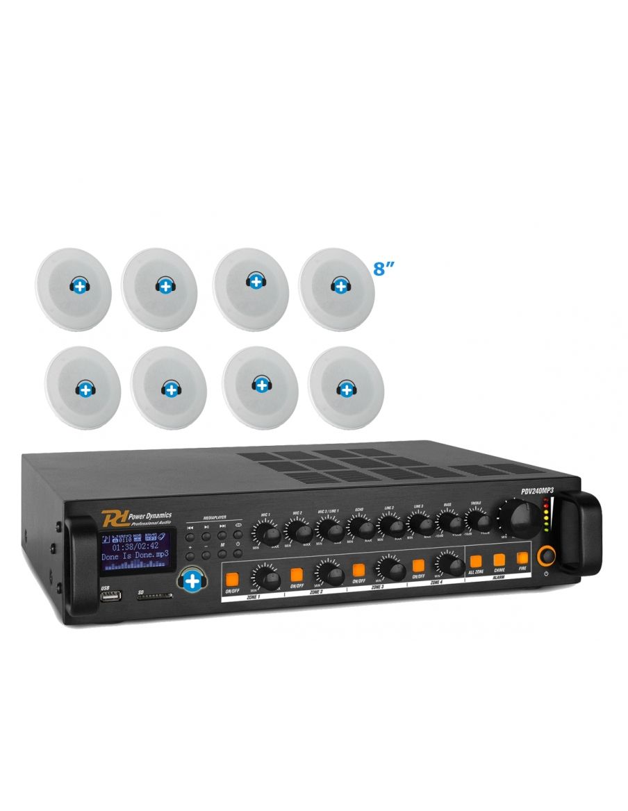 Pack de Hilo Musical -STOCKTON-8 - Altavoces de linea de 100v