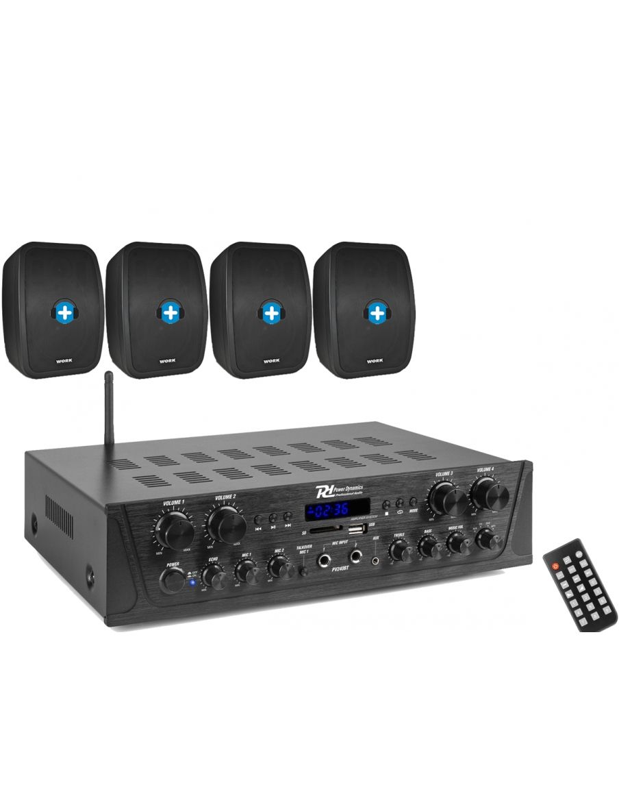 EQUIPO DE SONIDO VENICE 6  HILO MUSICAL Black 4 ZONAS - 4 altavoces 6 pulgadas