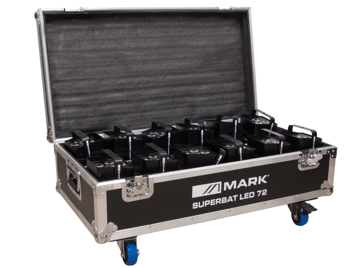 MARK 12x SUPERBAT LED 72 + Rack 12x Proyectores + rack