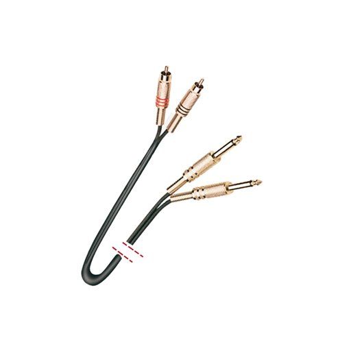 Adam Hall Cable de audio Minijack 3,5mm a 2 RCA -Conectores Rean - 6 metros  - K4YWCC0600