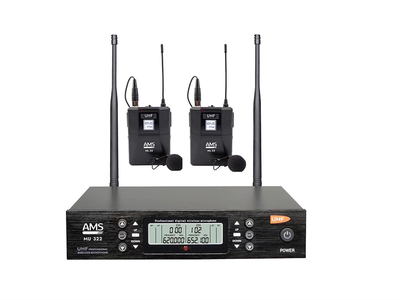 AMS MU 322 + ML 22 Sistema inalámbrico para UHF de 200 canales