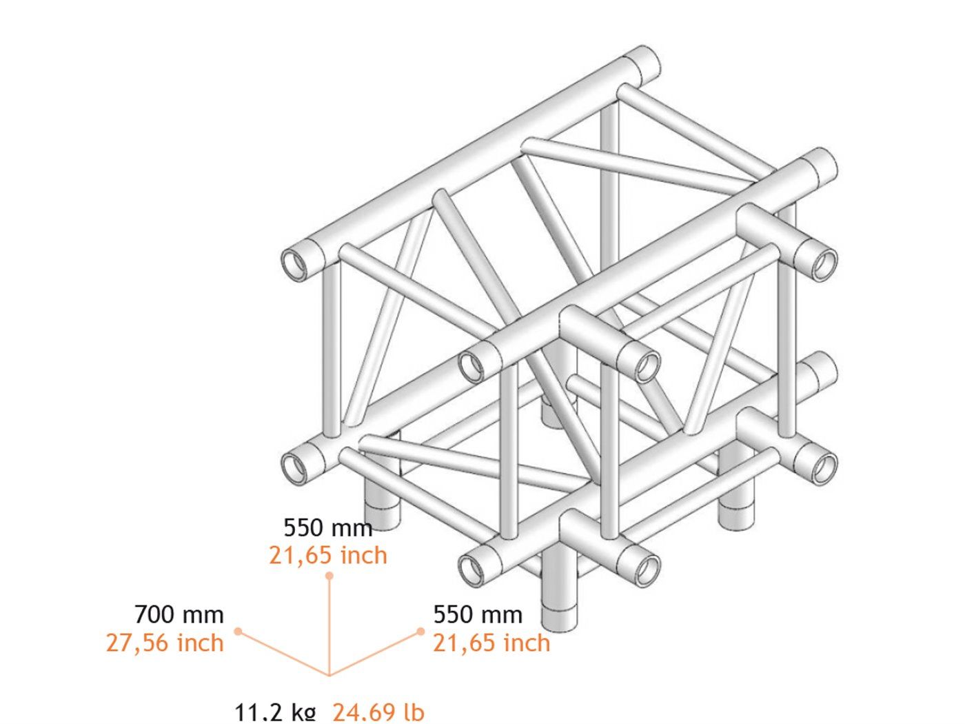 Fantek FK40Q C490  (40 CTB) Esquina T - 4 vías. SERIE F